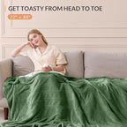 HOMLYNS LuxeHeat Heated Blanket Electric Blanket Full Size, Soft Flannel Sherpa - Image 3