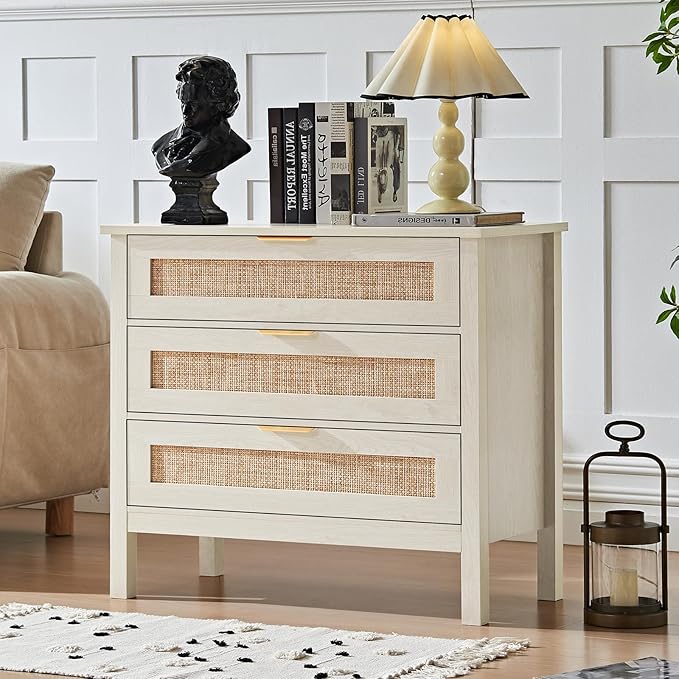 LEYAOYAO 31.5" Wide Rattan Night Stand, Large Boho Nightstand, Bedside Table - Image 7