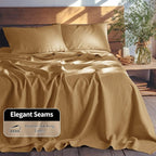 LBRO2M 100% Pure Linen Sheet Set Deep Pocket Up to 16" Bed Sheets Sets - Image 7