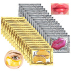 Permotary 30 Pairs 24K Gold Eye Masks & Lip Mask, Under Eye Patches and Lip Pads by Permotary