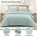 Whale Flotilla Ultra Soft King Quilt Bedding Set, Lightweight Microfiber Aqua - Image 2