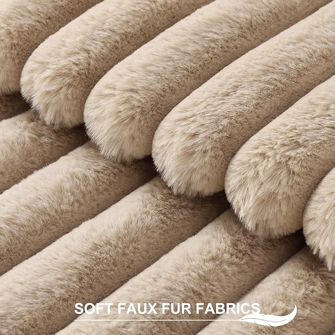 Pallene Faux Fur Plush Throw Pillow Covers 18x18 Set of 2, Luxury Soft Fluffy - Image 2