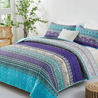 WONGS BEDDING Boho Quilt Set California King, Lightweight Microfiber Bed Decor - Image 2