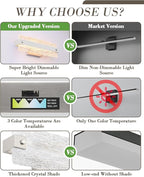 Brushed Nickel Bathroom Vanity Light, 16.5 Inch 10W Dimmable LED Bathroom Light - Image 2