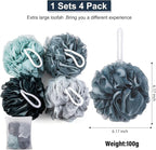 MTDLYICE Loofah Sponge XXL-100g 4 Pack, Bath Sponge Soft Mesh Shower Puff Loofah - Image 3