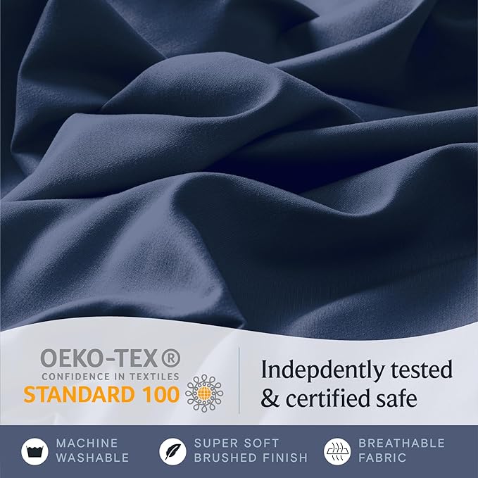 LuxClub 4 PC King Sheet Set, Deep Pockets Wrinkle Free Cooling Bed Sheets Hotel - Image 7