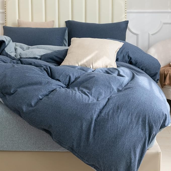 PURE ERA Jersey Knit Duvet Cover Set 100% T-Shirt Cotton Super Soft Comfy 3pc - Image 2
