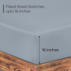 ROYALE LINENS 300 Thread Count 100% Long Staple Combed Cotton Fitted Sheet Twin - Image 2
