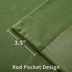 Joydeco Green Velvet Curtains 96 inch 2 Panel, Room Darkening Super Soft Velvet - Image 5