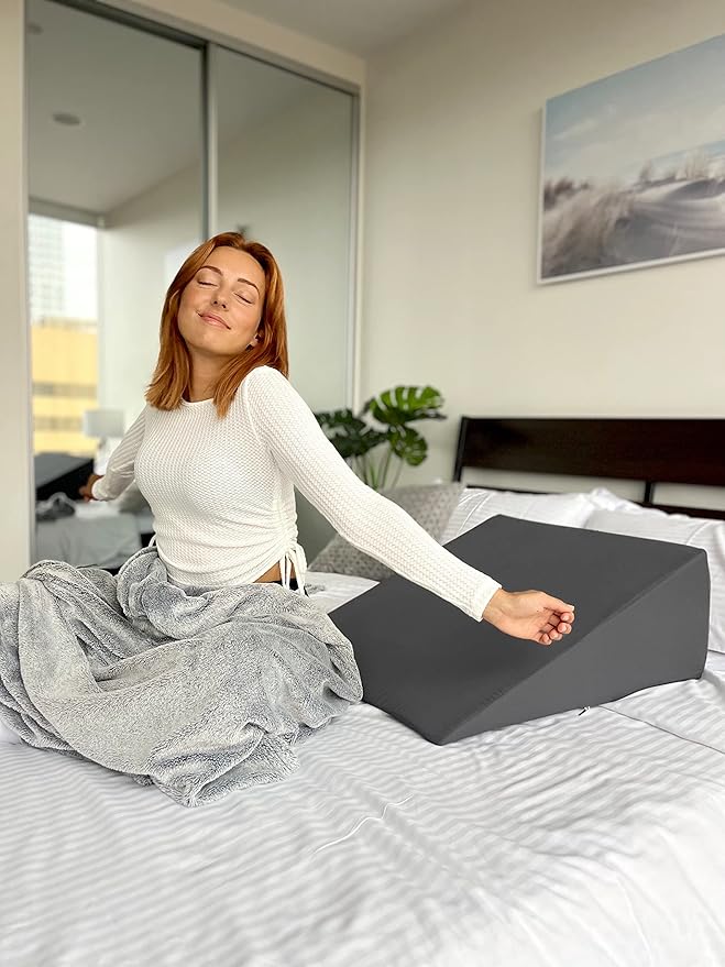Bamboo Viscose Wedge Pillow Case Cover 24" W x 24" L x 7.5" H, Moisture-Wicking - Image 6