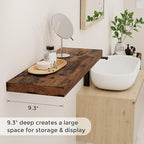 32 Inch Floating Shelves, Wall-Mounted Bathroom Shelves Set of 2, 9.3 Inch Deep - Image 4