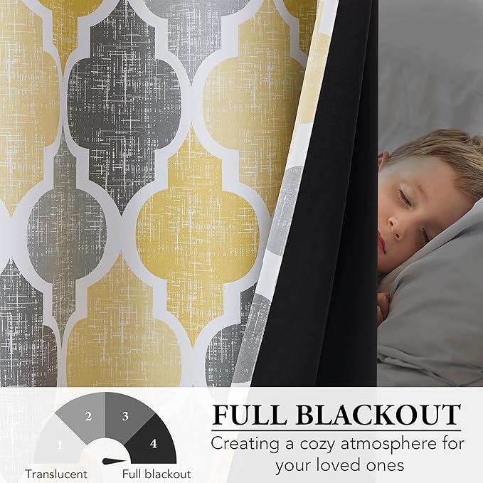 Beauoop 100% Blackout Curtains 96 Inches Long 2 Panels - Image 4