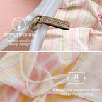 BOLINLIVING Pink Bow Duvet Cover Twin Size, Girls Kids Cute Striped Bowknot - Image 4