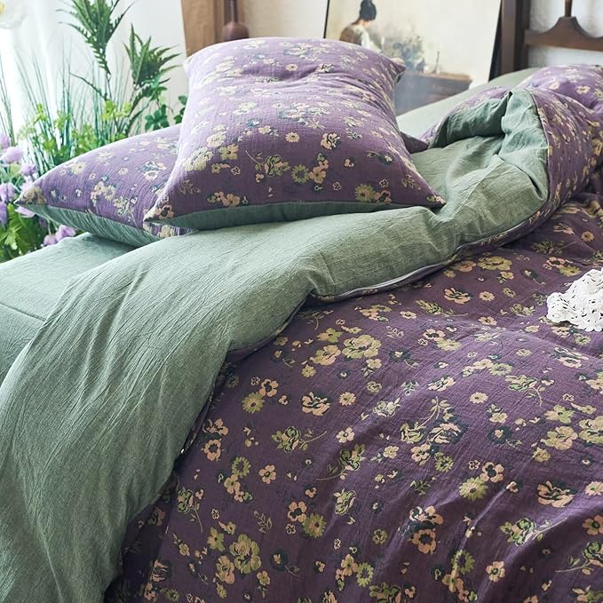 mixinni Vintage Floral Duvet Cover King Set - Image 5