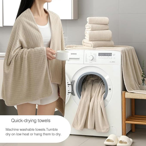 18 Piece Family Bath Towel Set Include 6 Bath Towels, 6 Hand Towels and 6 - Image 2