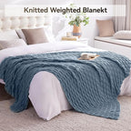 Knitted Weighted Blanket for Adult, No Beads Heavy Blanket 60” x 80'' 17lbs - Image 6