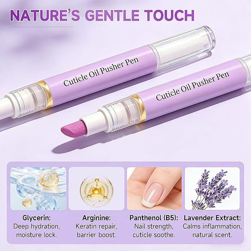2 Pcs 2-in-1 Cuticle Oil Pusher Pen - Image 2