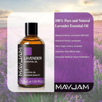 Lavender Essential Oil 30ML/ 1.01FL.OZ, MAYJAM Pure Aromatherapy Lavender Oil - Image 3