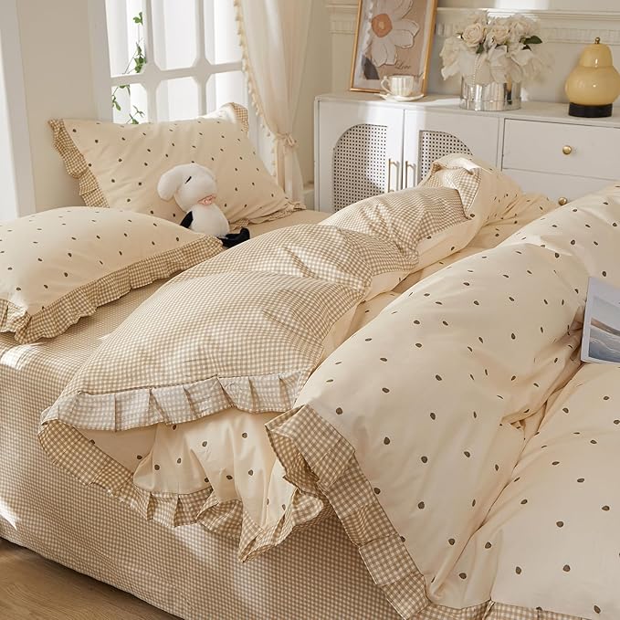 mixinni Floral Duvet Cover Set Queen Size – 100% Cotton 3-Piece Bedding Set - Image 3