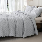 Andency Silver Grey Oversized Super King Comforter Set 120x120, Extra Large - Image 3