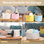 Happyiren Cute Woven Gift Basket – Beige Empty Gift Basket - Image 7