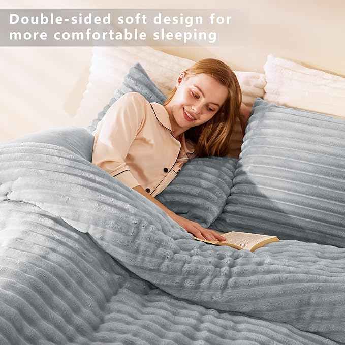 CozyLux Fluffy King Size Comforter Set - Image 7