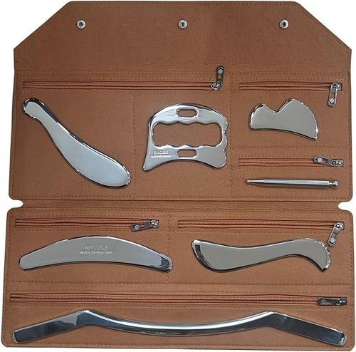 7 in 1 Stainless Steel Muscle Scraper Tool Set, IASTM Tool KIT, Fascial Release by GYXCOELEIASTMTOOL