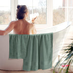 BOUTIQUO 6 Pack Cotton Towel Set, Contains 2 Bath Towels 28x55 inch, 2 Hand - Image 4