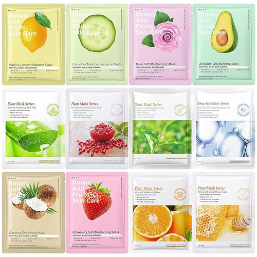 12 Pack Face Masks Skincare Sheet Face Masks by Unknown
