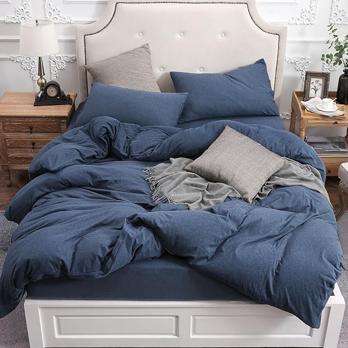 PURE ERA Jersey Knit Duvet Cover Set 100% T-Shirt Cotton Super Soft Comfy 2pc by PUREERA