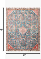 Loloi Layla Collection LAY-10 Marine/Clay 2'-3" x 3'-9" .13" Thick Accent Rug - Image 2