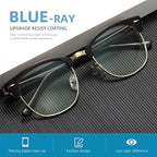 Blue Light Blocking Glasses Vintage Half Frame UV Clear Lens Anti Eyestrain - Image 4