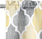Beauoop Blackout Window Valances Curtains Geometric Quatrefoil Trellis Printed - Image 3