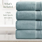Springtree Home Luxury Bamboo Rayon Bath Towel Set of 4 | 35% Bamboo Rayon - Image 2