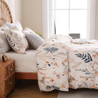 JSD Fall Floral Duvet Cover Set King Size, 3 Piece Boho Botanical Printed - Image 3