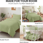 Cozyide Green Twin Duvet Cover, 2 Pieces Bedding Duvet Covers, Soft Breathable - Image 7