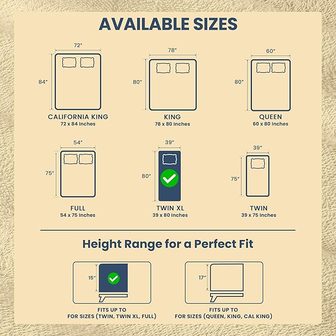 Twin XL Size Mattress Protector Waterproof, Premium 200 GSM Terry Mattress Cover - Image 3