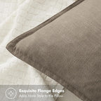 MIULEE Decorative Linen Euro Sham Pillow Covers 24x24 Inch Tan TaupeBoho - Image 2