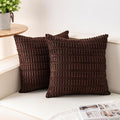 Aegero Pack of 2 Corduroy Decorative Throw Pillow Covers 24x24 InchSoft Striped by Unknown