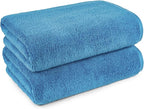Amazon Basics 2-Piece Quick-Dry Oversize Bath Towel, 100% Cotton, Lake Blue - Image 5
