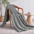Knitted Weighted Blanket for Adult, No Beads Heavy Blanket 48” x 72'' 12lbs - Image 2