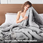 Heated Electric Blanket Throw, Octrot 50"X60" Faux Fur Heating Blanket Luxury - Image 4
