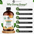 NaturoBliss Organic Sweet Orange Essential Oil, 100% Pure Therapeutic Grade - Image 2