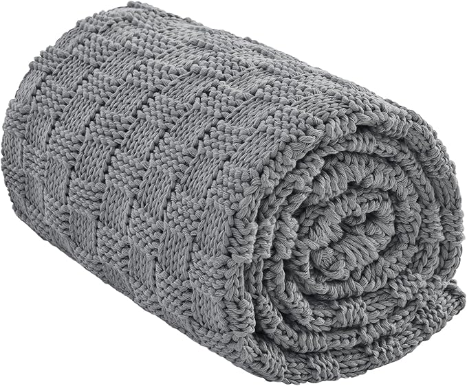 Knitted Weighted Blanket for Adult, No Beads Heavy Blanket 60” x 80'' 20lbs by Unknown