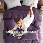 JELLYMONI 100% Washed Cotton Duvet Cover Queen – Soft, Breathable Linen-Look - Image 8