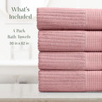 Springtree Home 100% Cotton Bath Towel Set of 4 | Super Soft & Absorbent - Image 2