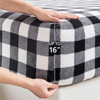 BEDELITE Fleece Sheets Queen Size Bed Set, Luxury Red and Black Plaid Winter - Image 4