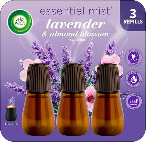 Air Wick Essential Mist Refill, 3 ct, Lavender and Almond Blossom, Essential by AirWick