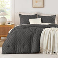 Andency Dark Grey Oversized Super King Comforter Set 120x120, Extra Large King by Andency