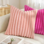 decorUhome Summer Cozy Faux Fur Throw Pillow Covers 20x20 Set of 2 Decorative - Image 4